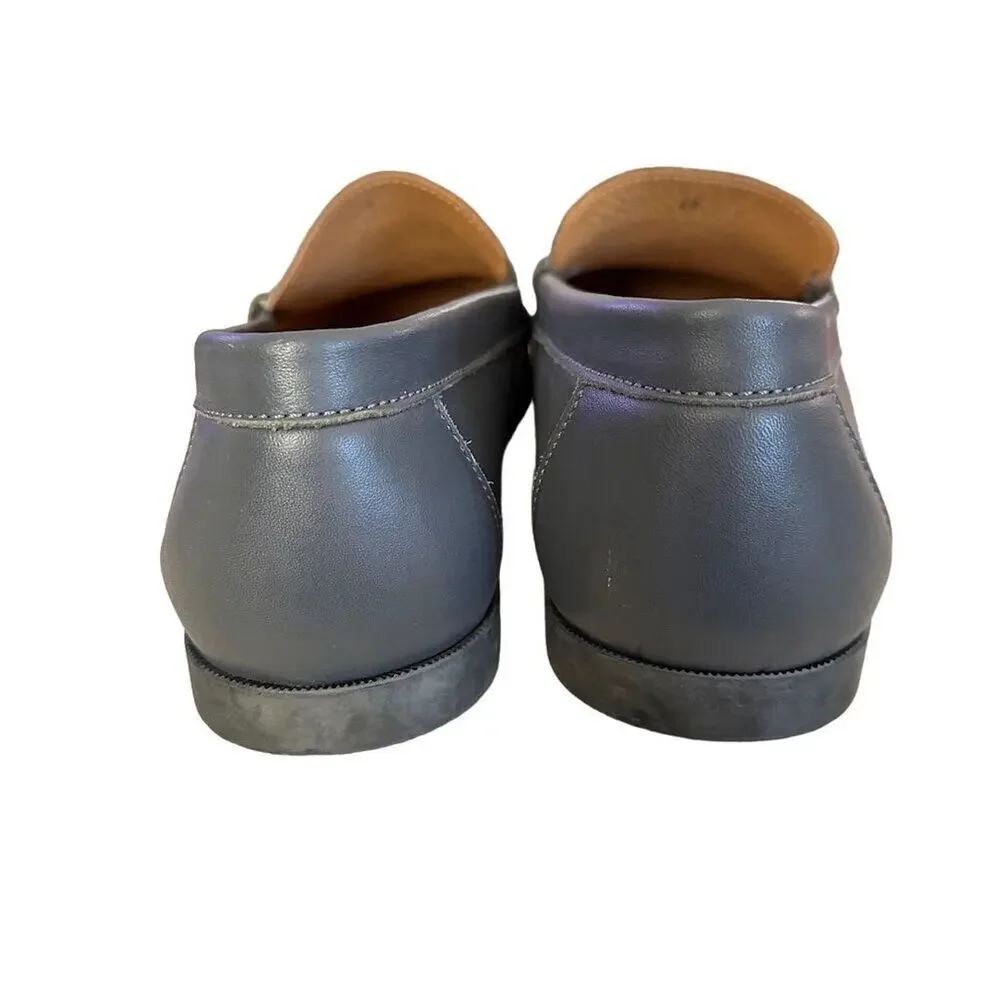 Hugs and Co Men's Gray Leather Loafers Size 12 Casual Shoes penny loafers - Picture 8 of 12